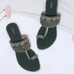 V-WALK Women Embellished Ethnic One Toe Flats-picture-1