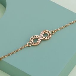 Kushal's Fashion Jewellery Women Gold-Plated Zircon Studded Infinity Link Bracelet-image-60