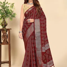 J 6 DESIGNER Ethnic Motifs Woven Design Zari Saree-picture-22