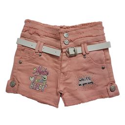 Arshia Fashions Girls Washed Slim Fit High-Rise Denim Denim Shorts-image-1