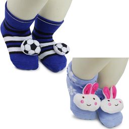 NESKA MODA Kids-Unisex Set Of 2 Ankle Length Cotton Socks-87