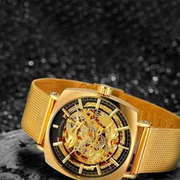 FORSINING Men Square Dial & Stainless Steel Straps Reset Time Watch FSG8153M4G1-6