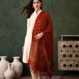Sangria Woven Design Ethnic Motifs Winter Pashmina Shawl-18