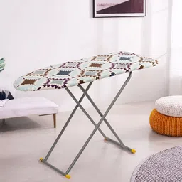 Kuber Industries Set of 2 White & Blue Printed Foldable Iron Stand-26
