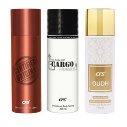 CFS Cargo Fragile Oudh Certified Original Set Of 3 Last Longer Deodorants-200ml Each-18