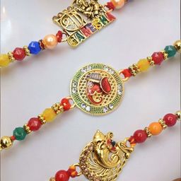 MEIRA JEWELLERY 5-Pcs Rakhi With Roli Chawal & Greeting Card-image-51