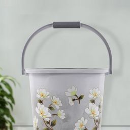 Kuber Industries Grey & white 6 Pieces Floral Printed Bucket 18L-6