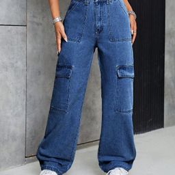 NU CLOTHS Women Jean Wide Leg High-Rise Stretchable Jeans-image-97