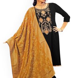 DRAVINAM Trends Floral Embroidered Velvet Unstitched Dress Material-image-96