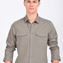 POE Men Smart Slim Fit Opaque Casual Shirt-image-77