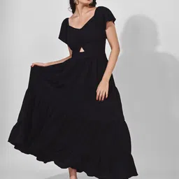 Fbella Flutter Sleeve Fit & Flare Maxi Dress-image-82