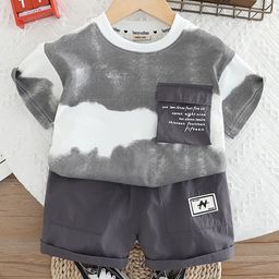INCLUD Boys Dyed T-shirt With Shorts-32
