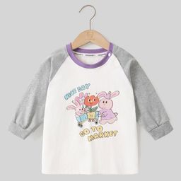 LULU & SKY Girls Printed Drop-Shoulder Sleeves Relexed Fit T-shirt-image-42