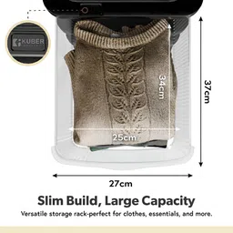 RUBOXA Transparent & Black Textured 5 Layer Drawer Organiser With Wheels image 3