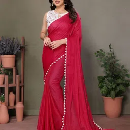 VEDANT VASTRAM Floral Embroidered Pure Georgette Designer Saree-image-58