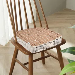 Kuber Industries Brown & Green 2 Pieces Printed Cushion Chair Pads-image-60