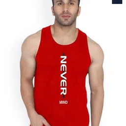 SLOWLORIS Pack Of 2 Printed Round Neck Bio-Wash Cotton Gym Vests-picture-11