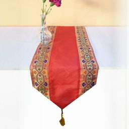 Pink Parrot 12x70" Jacquard Silk Table Runner-image-87