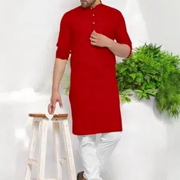 ANUJ FASHION Men Solid Straight Kurtas-picture-46