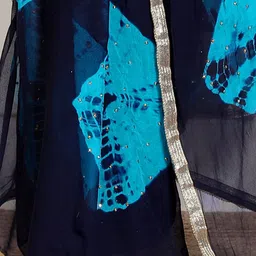 VL SAREES Tie and Dye Beads and Stones Poly Chiffon Heavy Work Bandhani Saree image 2