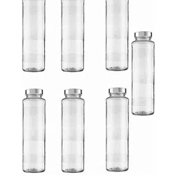 SOMIL Transparent Nude-Coloured Glass Printed Water Bottle-image-44