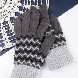 ELLIS Unisex Patterned Acrylic Touchscreen Gloves-18