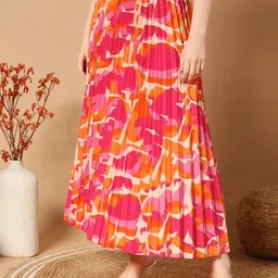 LookShine Floral Printed A-Line Maxi Skirt-image-82