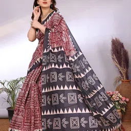 Moda Rapido Geometric Printed Saree With Unstitched Blouse Piece image 4