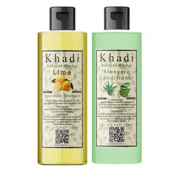 khadi natural herbal Set Of 2 Lime Shampoo & Aloevera Conditioner- 200 ml Each-image-67