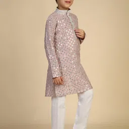 Pro-Ethic STYLE DEVELOPER Boys Embroidered Regular Sequinned Kurta with Pyjamas image 3