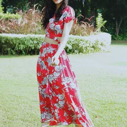 StyleCast X SERA Printed Top & Skirt Co-Ord Set-picture-1