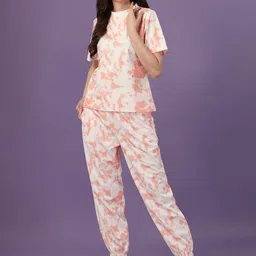 Roadster Printed Round Neck Short Sleeves T-Shirt With Jogger-image-98