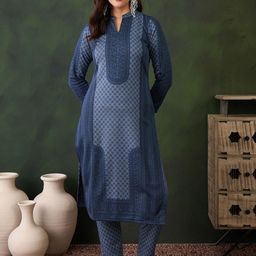 Sangria Self Design Kurta Trousers With Dupatta-picture-55