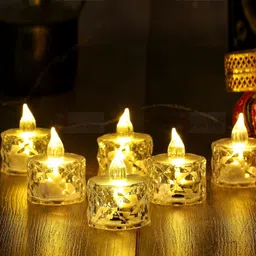 TRUE DECOR Yellow 6 pieces Tea Light Candle-picture-6