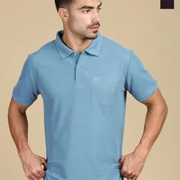 LUX PARKER Men Pack of 2 Anti Odour Solid Polo Collar Cotton T-shirts-picture-28