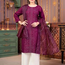 BAESD Girls Ethnic Motifs Printed Flared Sleeves Mirror Work Kurta-19