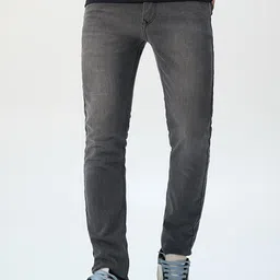 Minus One Men Original Skinny Fit Low Distress Light Fade Stretchable Jeans-image-73