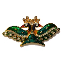 Kala Samarpan Green & Red Meenakari Foldable Rangoli With Centerpiece image 4