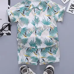 StyleCast x Revolte Boys Tropical Printed Short Sleeves Shirt With Shorts-13