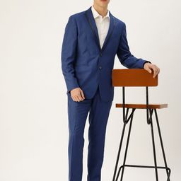 Peter England Textured Neo Slim-Fit Single-Breasted Two-Piece Formal Suit-picture-17
