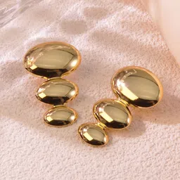 DIVASTRI Stainless Steel Contemporary Shaped Drop Earrings-image-56