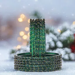 KOTTIAR CREATIONS Set Of 12 Beaded Bangles-15