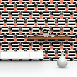 ArtzFolio Printed UV-Resistant Anti-Bacterial Repeating Cactus Pattern Peel & Stick Wallpaper-image-81