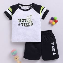 YK X Tinyo Infant Boys Peanuts Printed Pure Cotton T-shirt with Shorts-image-61