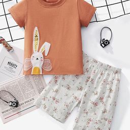 LULU & SKY Unisex Kids Printed T-shirt with Pyjamas-image-65