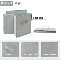 Aura Green Set of 3 Regular Square Foldable & Multipurpose Wardrobe Storage Box Organizer image 4