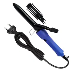 KMI New Corded Professional Iron Rod Hair Curler - Blue-4