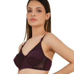 MPDENTERPRISES Solid Lace Full Coverage Underwired Regular Everyday Bra image 5