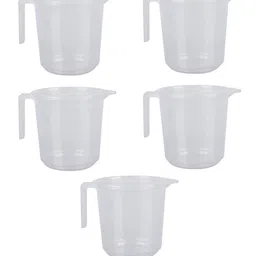 Kuber Industries Transparent 5 Pieces Bath Mug 500ml-49