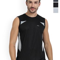 FTX Pack Of 4 Colourblocked Sports Gym Innerwear Vests-picture-6